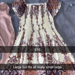 I have many dresses that range from petite XS- L all dresses are $5-10